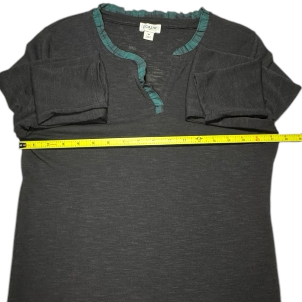 J. Crew Black Long Sleeve V-Neck Semi-Sheer Knit Blouse Size M - Picture 5 of 12